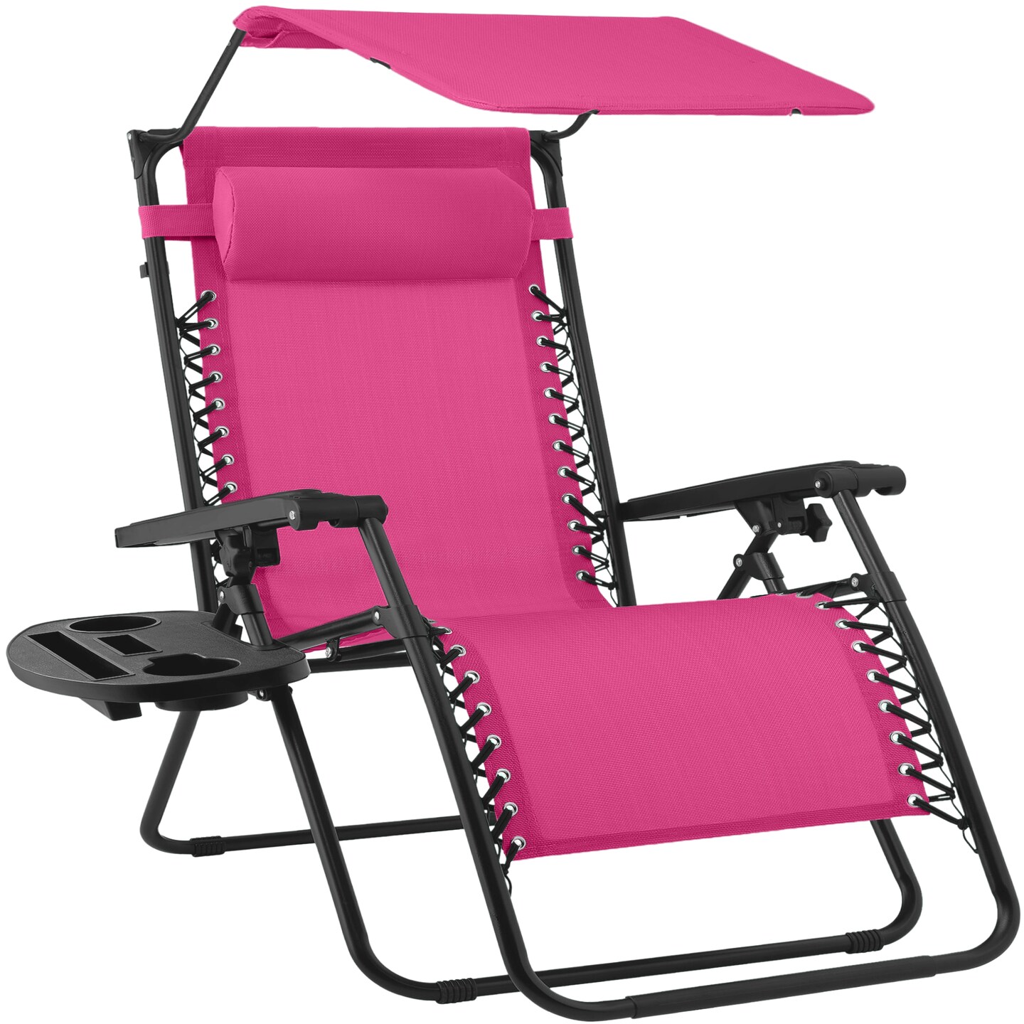 Best Choice Products 30” Extra Wide Folding Zero Gravity Patio Lounge Chair w/Adjustable Canopy Shade