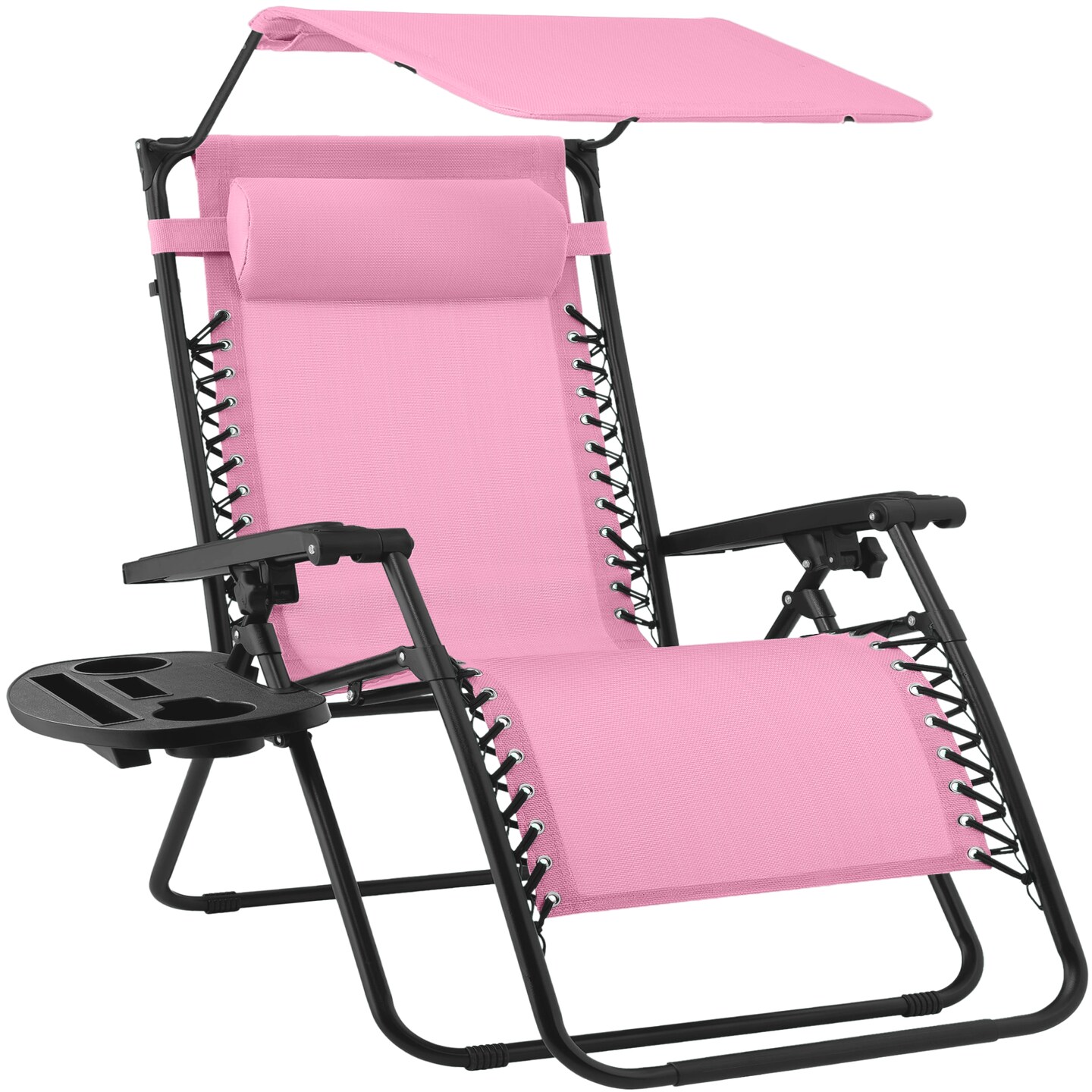 Best Choice Products 30” Extra Wide Folding Zero Gravity Patio Lounge Chair w/Adjustable Canopy Shade