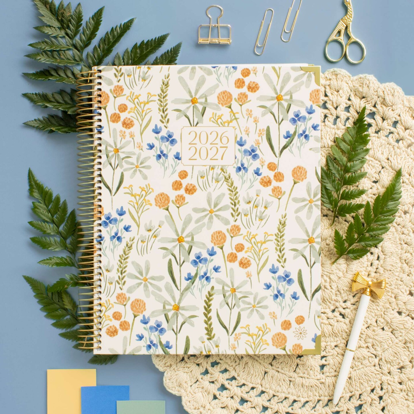 2026–27 Academic Hard Cover Planner, 8.5" x 11" - Whimsical Wildflowers