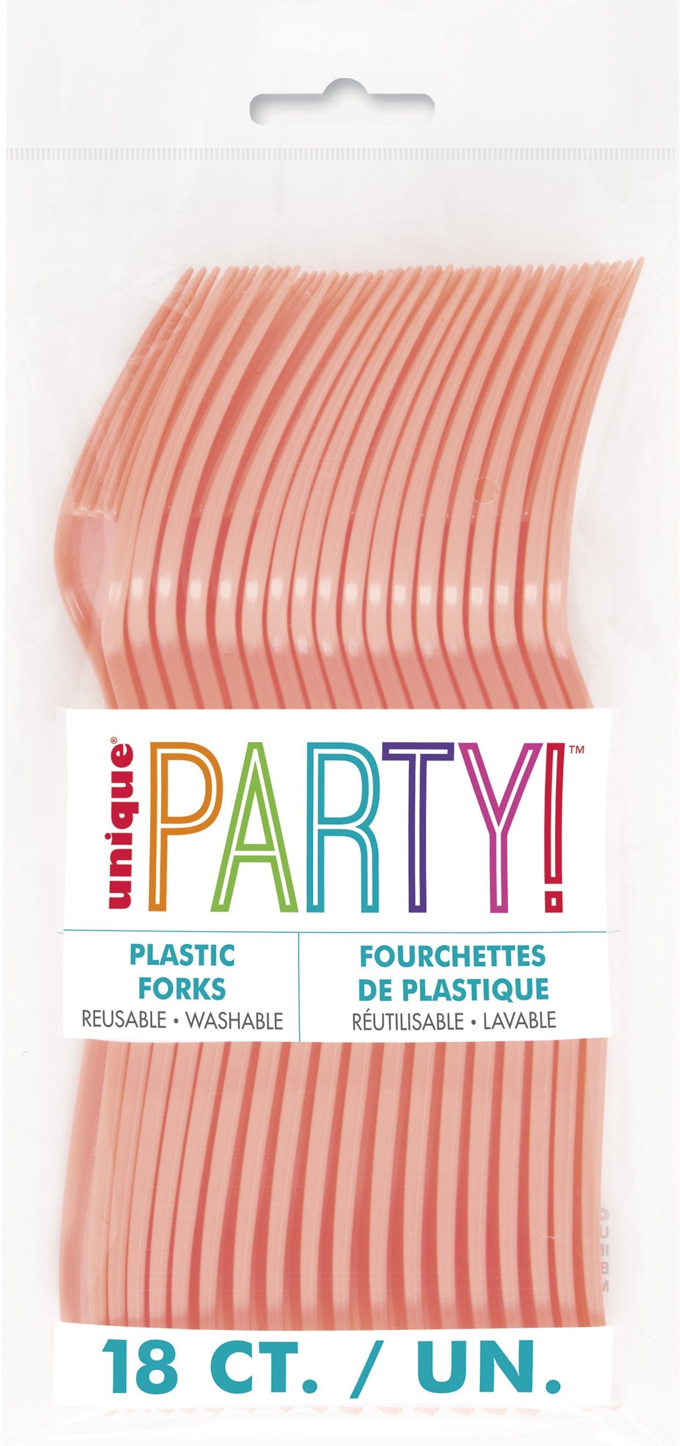 Coral Solid Plastic Forks - 18ct