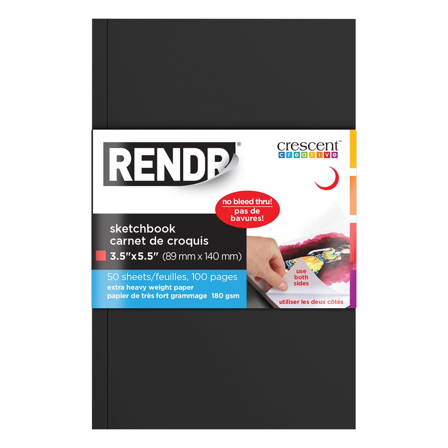 Rendr No Show Thru Soft Cover Sketchbook-3.5&#x22;x5.5&#x22;, 50 Sheets
