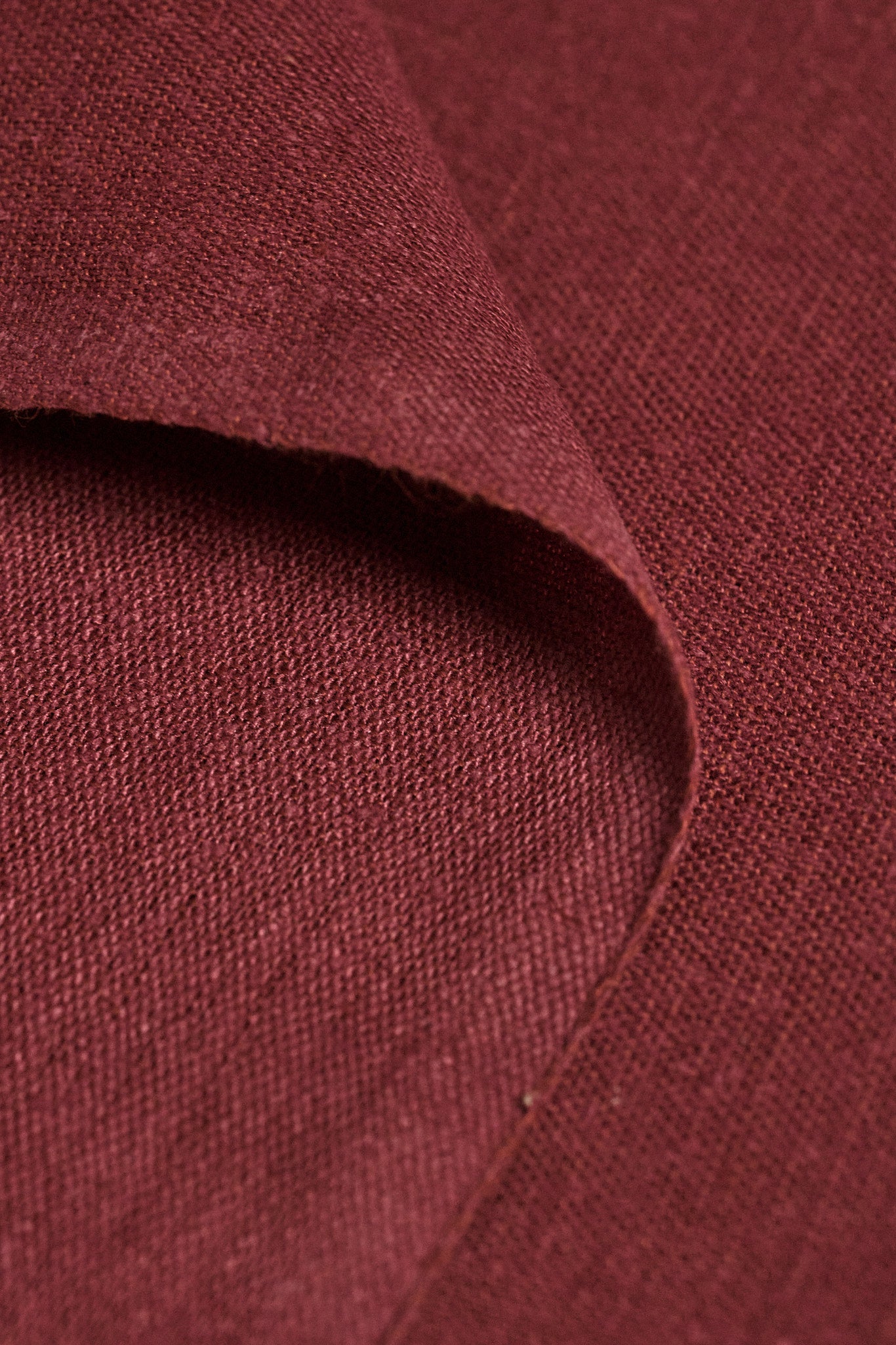 1 Yard Burgundy Linen Silk Fabric, Elegant Midweight Woven Material 54 Inches Wide