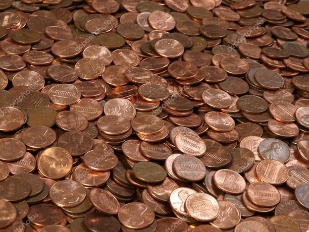 Bankers Bag of 5000 Lincoln Copper Pennies 1960-1982