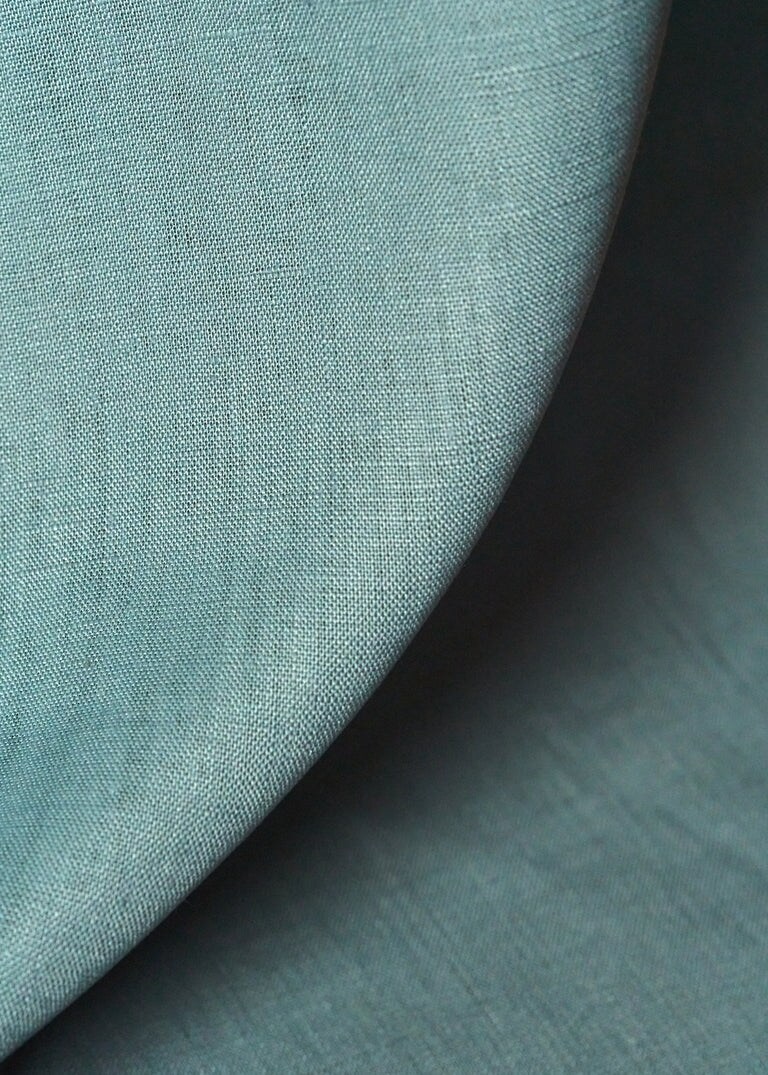 1 Yard Bluestone Pure Linen Fabric, Flat Midweight 5.5 oz 54 Inches Wide