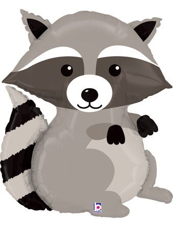Large Woodland Creatures Racoon Foil Balloon - 36&#x22;