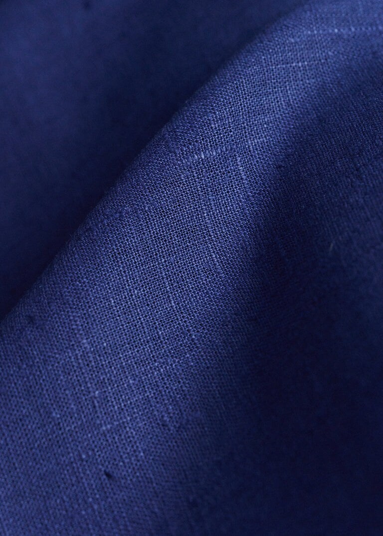 1 Yard Pure Linen Fabric Royal Blue Midweight Solid 7.5 Oz 58 Inches Wide