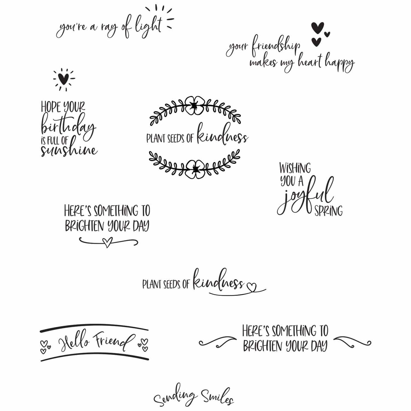 Sizzix Clear Stamps Set By Catherine Pooler 16/Pkg-Sending Sunshine Sentiments