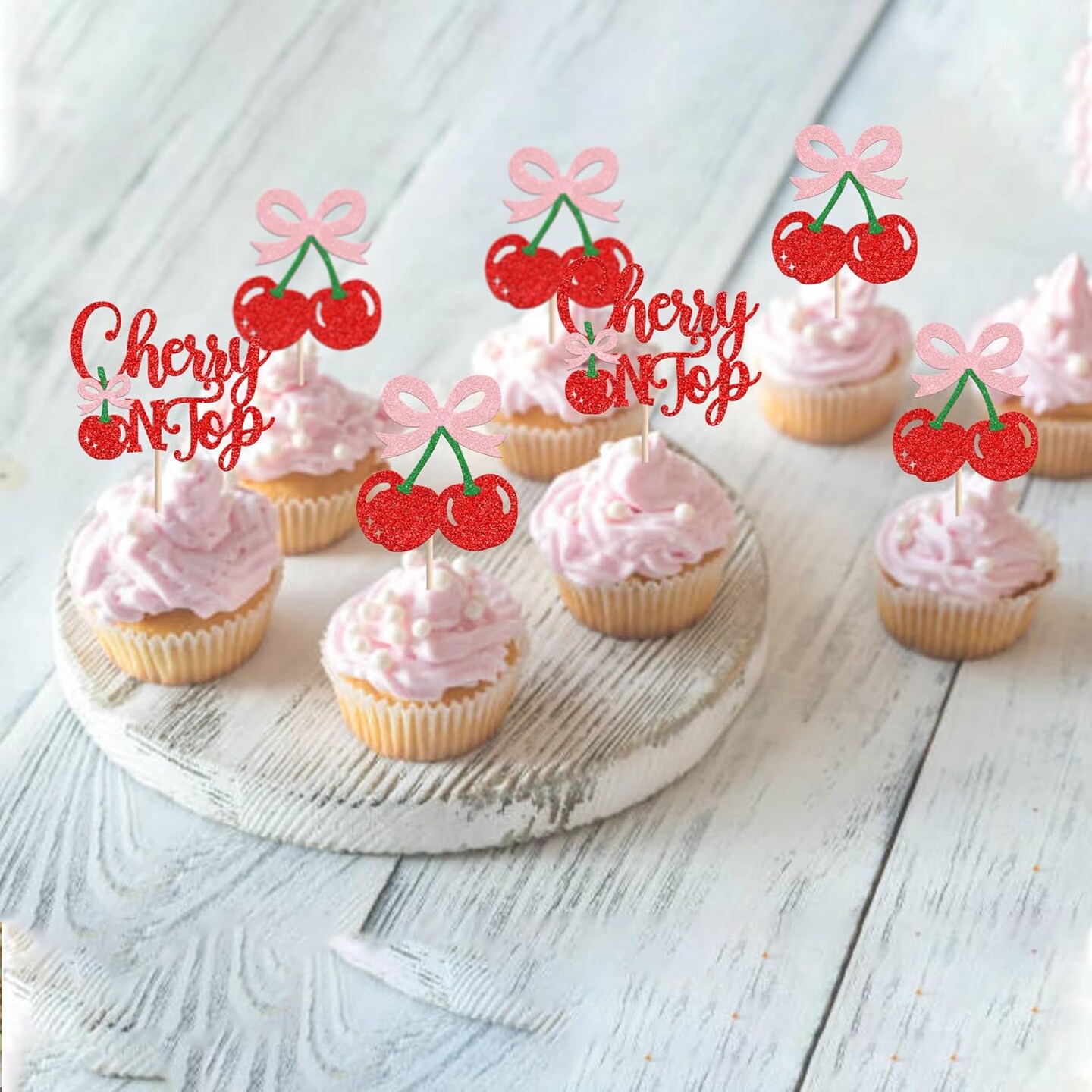 She&#x27;s the Cherry On Top Cupcake Toppers