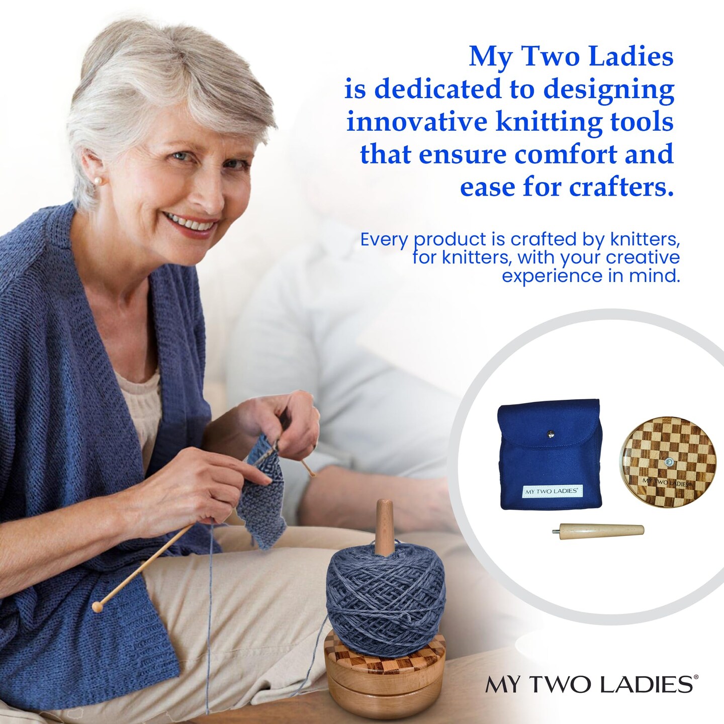 My Two Ladies Revolving Yarn Caddy | w/Premium Case