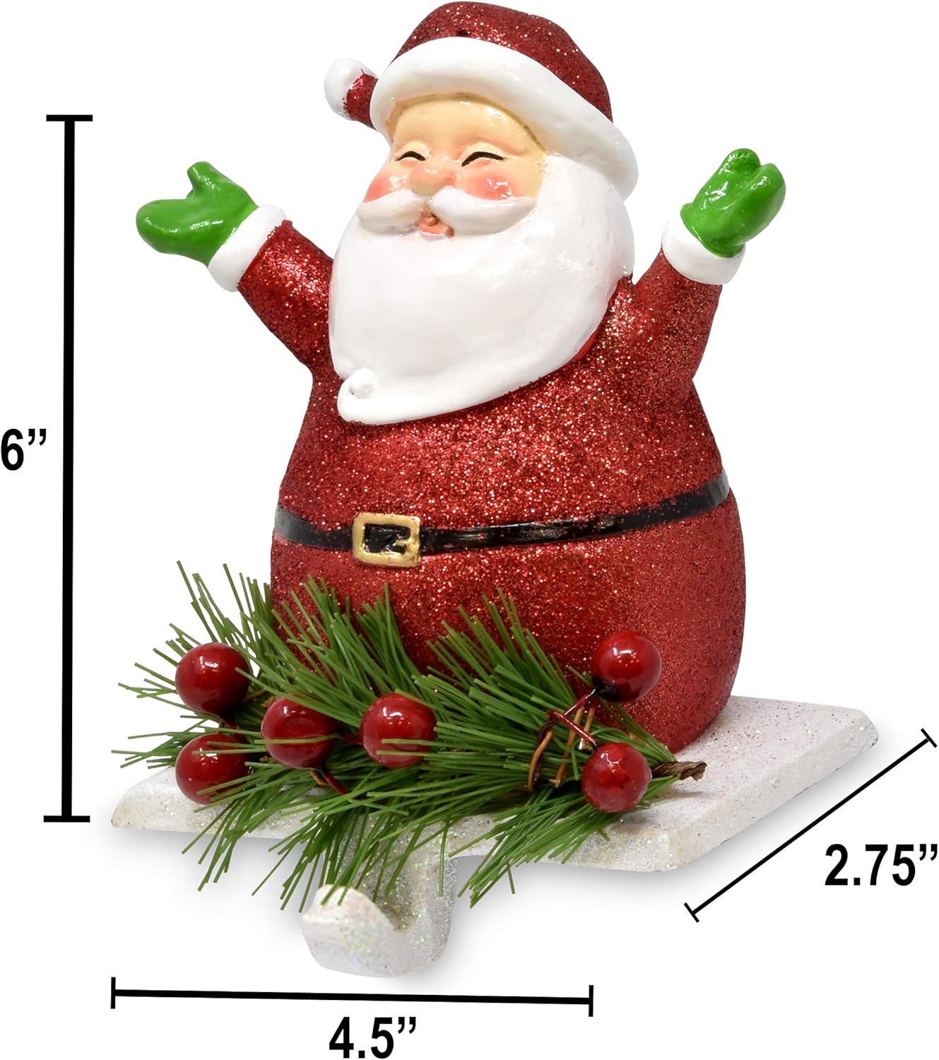 Christmas Stocking Holder Set of 2 Poly Resin Iron Snowman and Santa Stockings Hanger Mantle or Fireplace Decor Durable Long Lasting Decoration