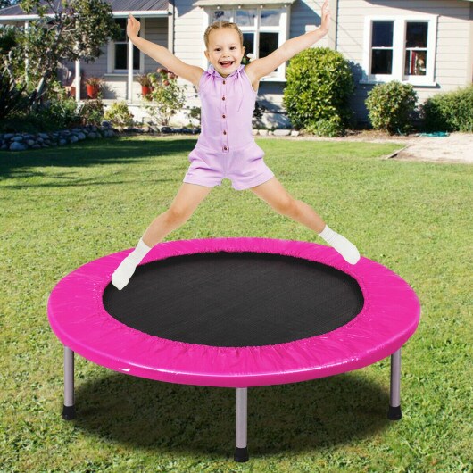 38-Inch Rebounder Trampoline with Padding and Springs for Adults and Kids