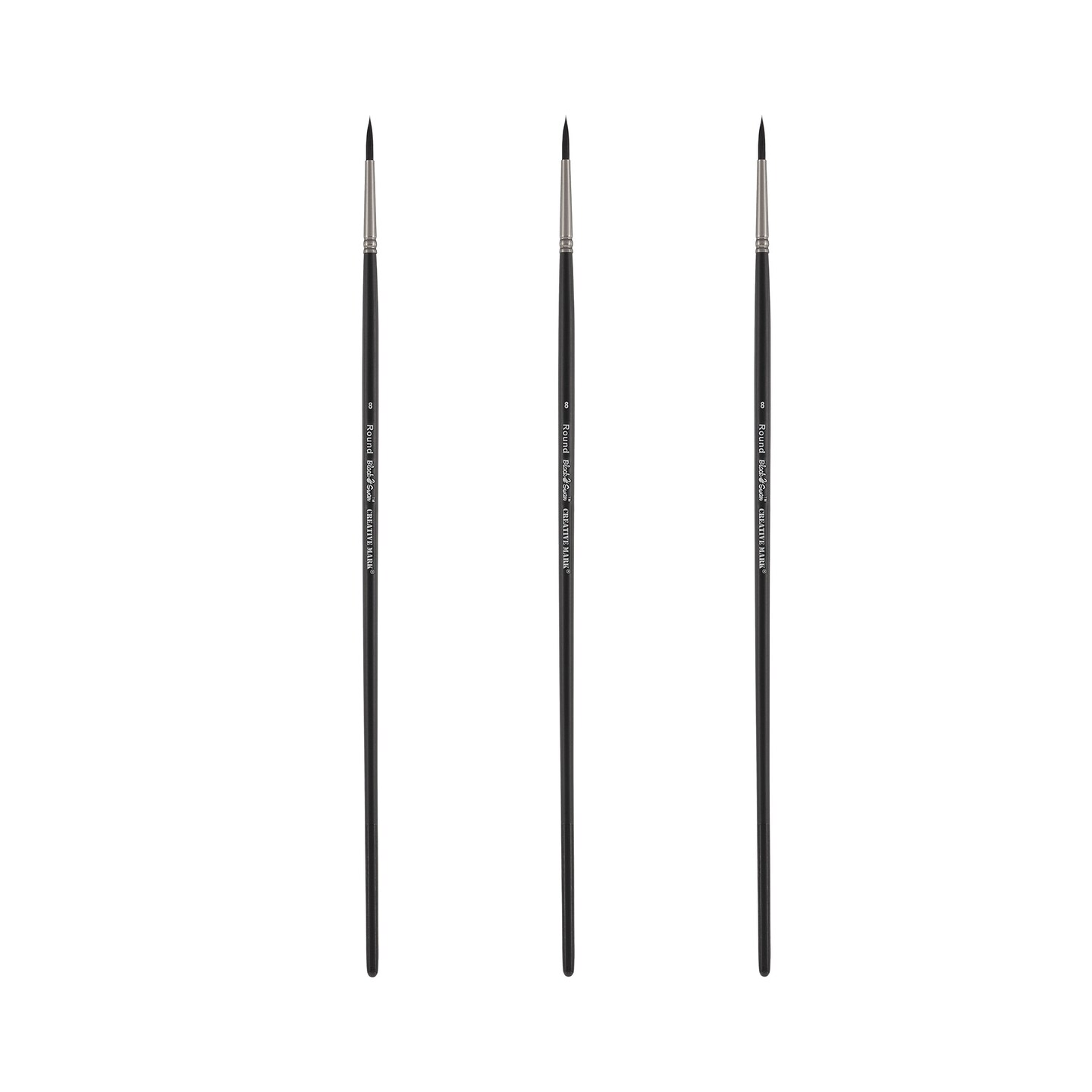 Black Swan Synthetic Red Sable Round Paint Brushes Sets of 2
