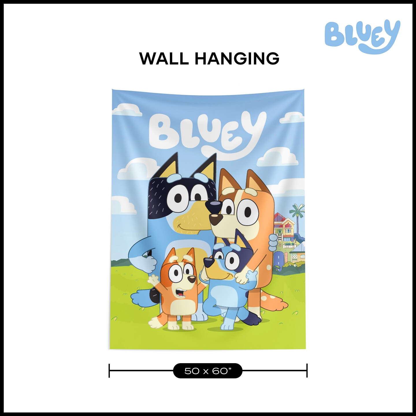 Bluey Hooray Heelers Wall Hanging Tapestry 40X57 inches