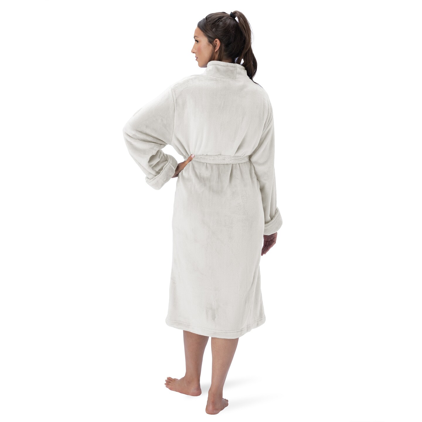 Northwest Unisex Optical White Silk Touch S/M Bathrobe 23×41 Inches