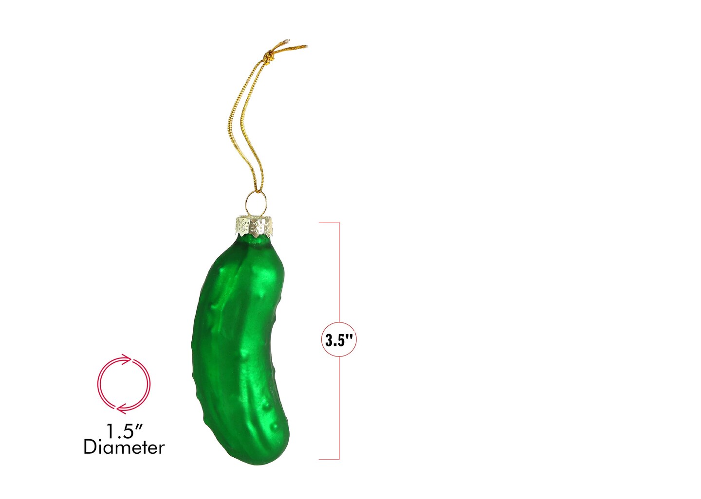 Ornativity Christmas Pickle Tree Ornament - Traditional Glass Blown Green Hanging Pickle Ornaments