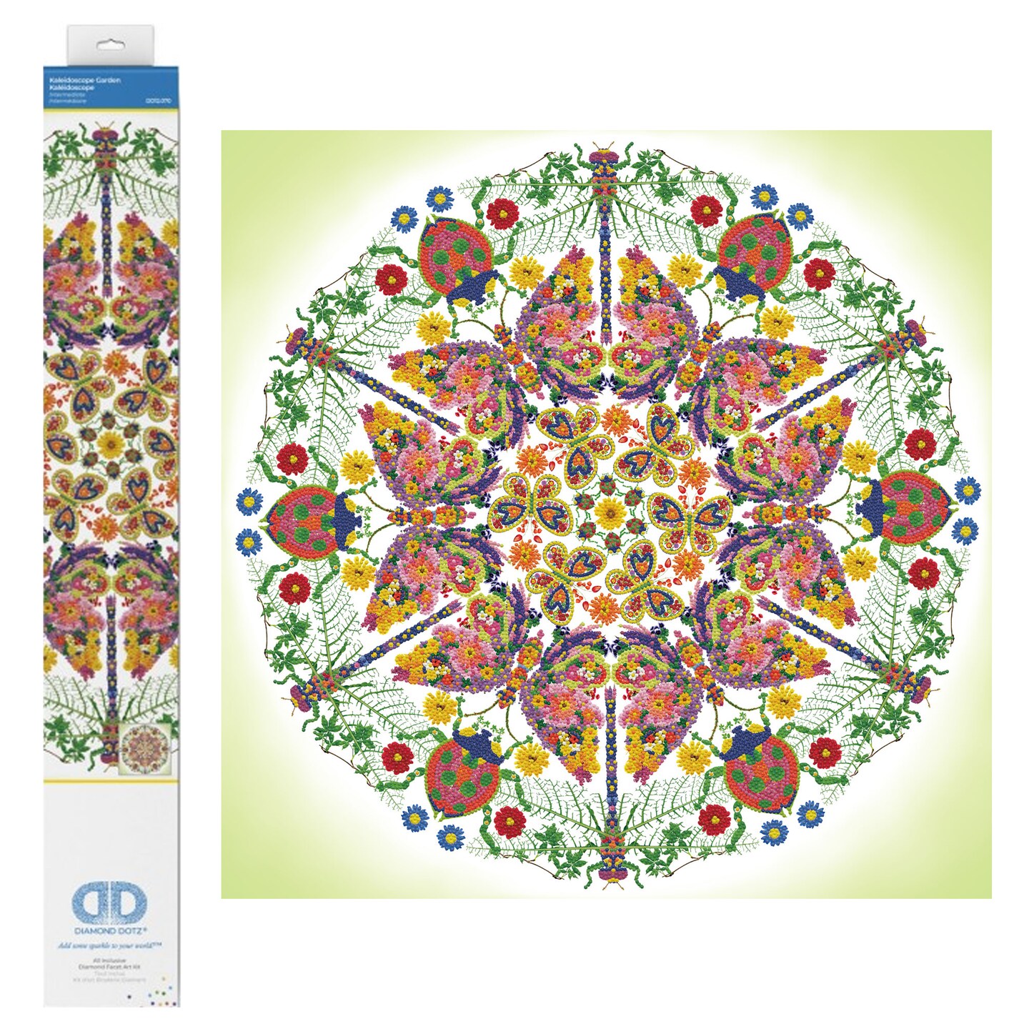 Diamond Dotz Kaleidoscope Garden Floral Diamond Painting Kits for Adults - Diamond Art Kits a Relaxing Creative Craft Kit with Dotz Gems 24.4x24.4