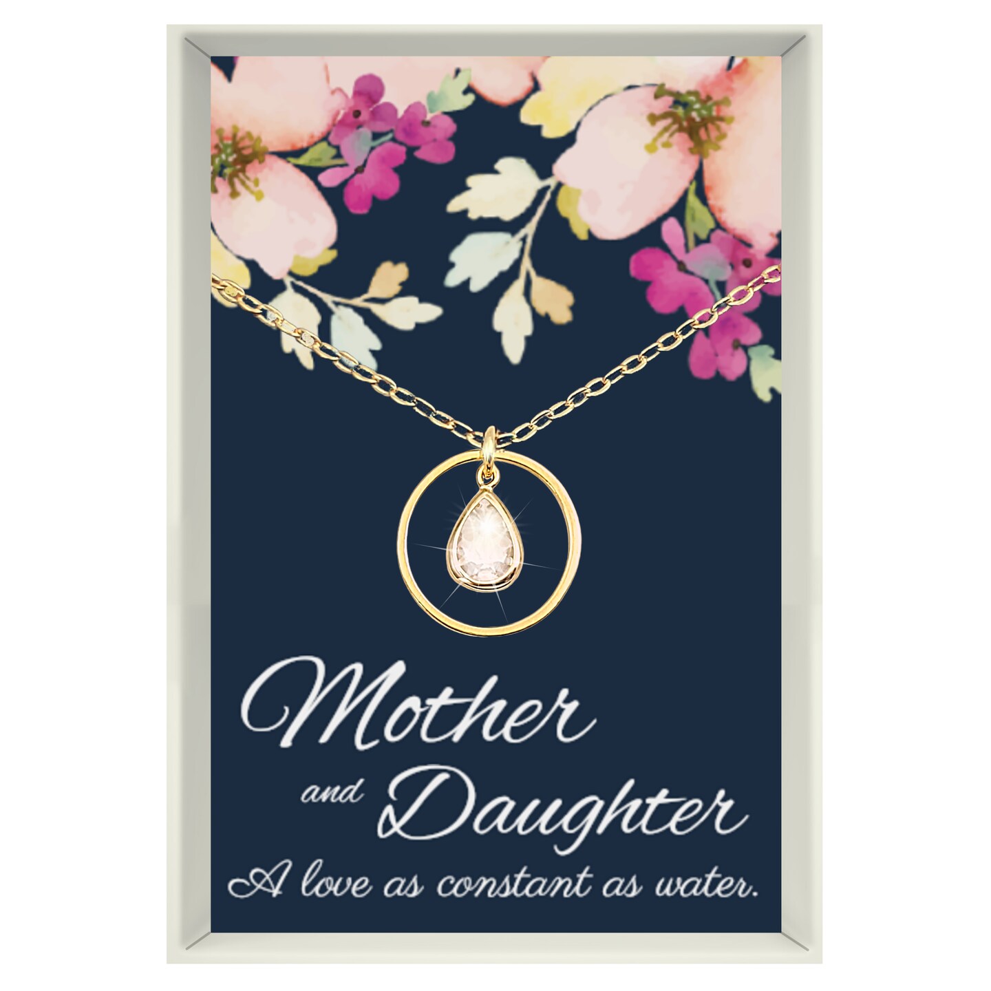 Mother Daughter Gift, Gold Teardrop Necklace, Silver Necklace in
