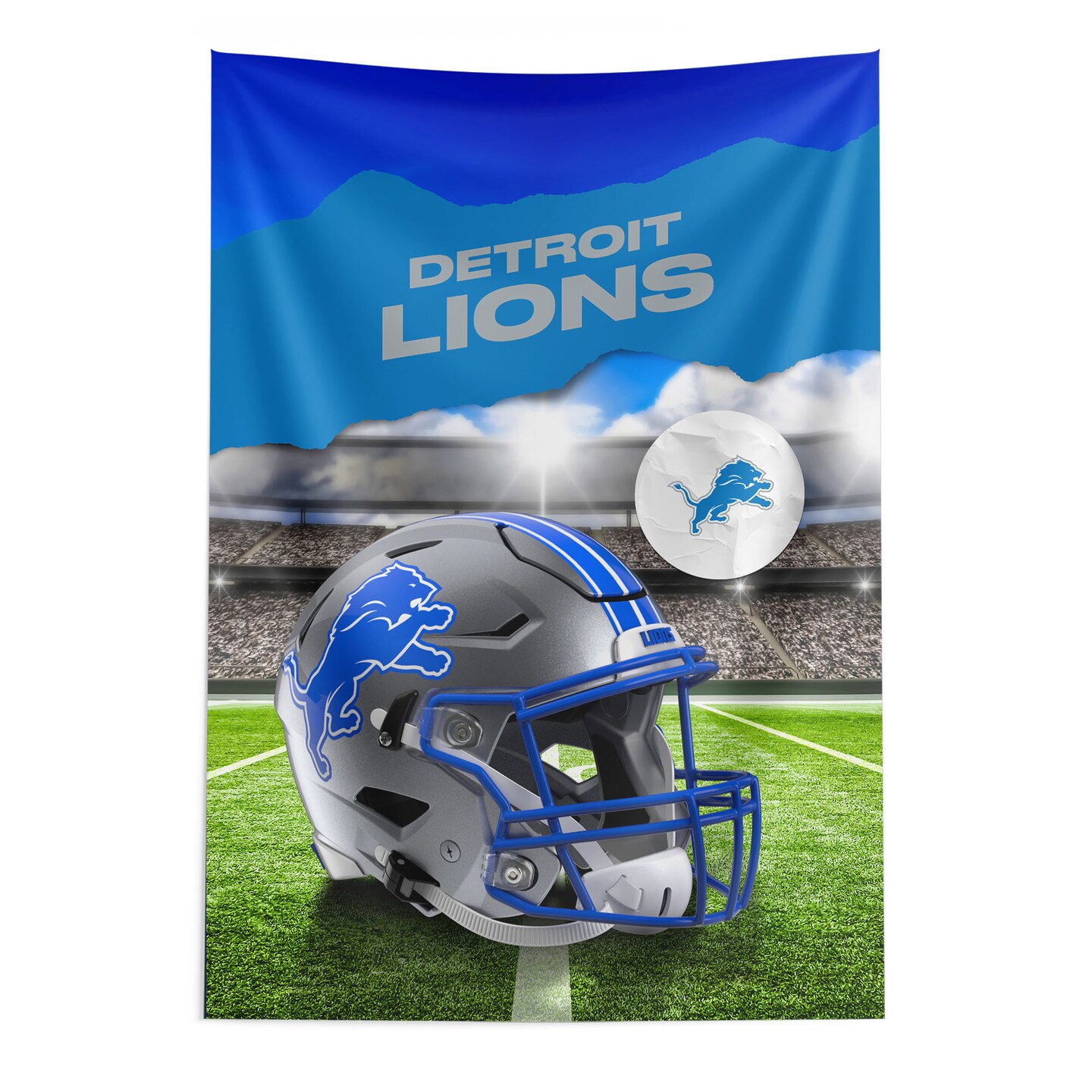 Detroit Lions NFL Midfield Wall Hanging Tapestry 40 x 57 inches