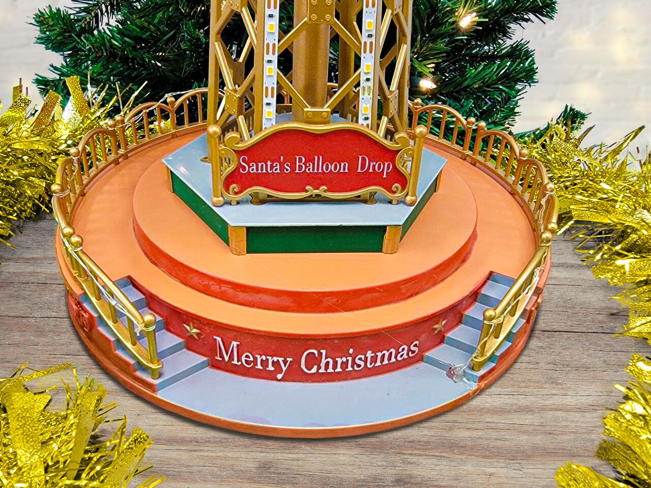 Christmas Parachute Tower. Animated Christmas Village Christmas Carousel