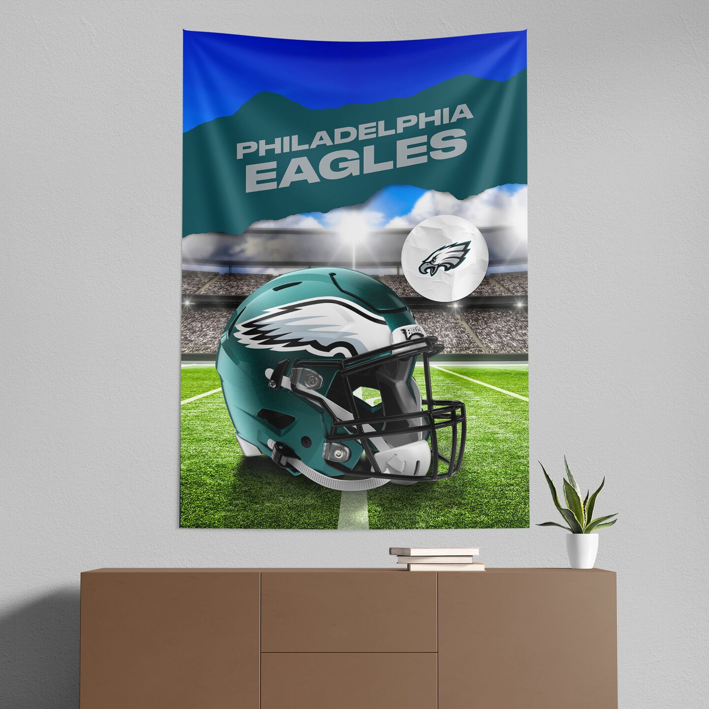 Philadelphia Eagles NFL Midfield Wall Hanging Tapestry 40 x 57 inches