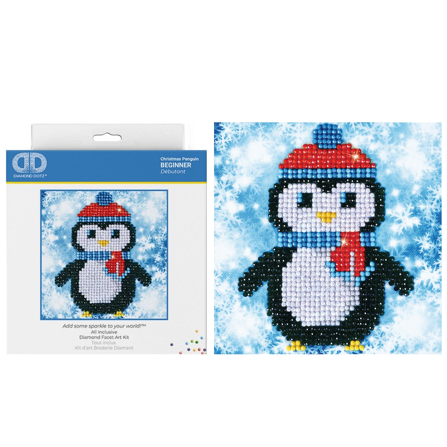 Diamond Dotz Christmas Penguin Winter Diamond Painting Kits for Adults - Diamond Art Kits a Relaxing Creative Craft Kit with Dotz Gems 5.3x5.3
