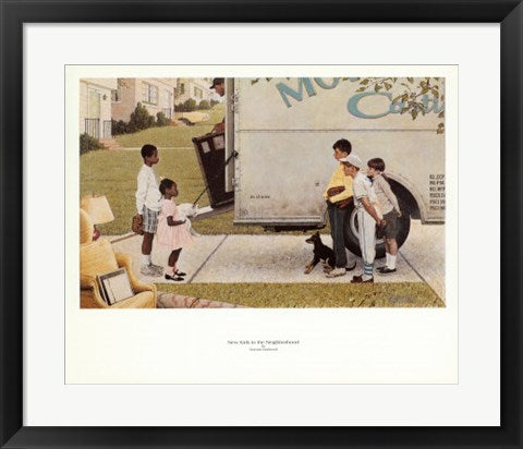 Framed Art New Kids in the Neighborhood by Norman Rockwell 18 x 22