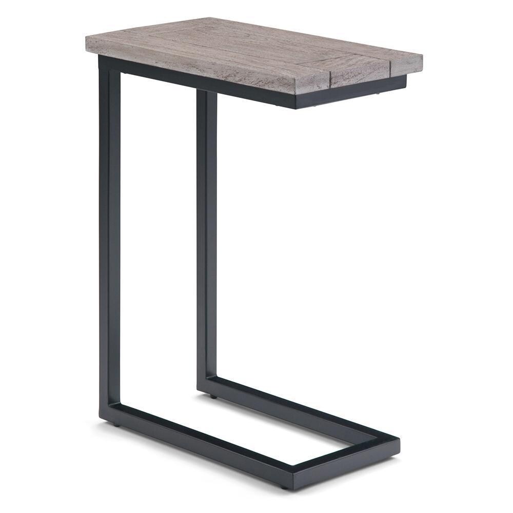 Simpli Home Skyler Solid Mango Wood And Metal Rectangle End Table C Side Table