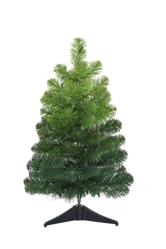 24&#x22; Tabletop Ombre Green Christmas Tree with Plastic Stand