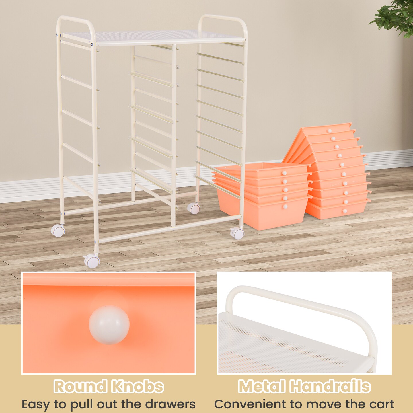 Rolling Storage Cart 15 Drawer Organizer With Wheels Craft Office Supply Organizer Steel Frame Multicolor Drawers