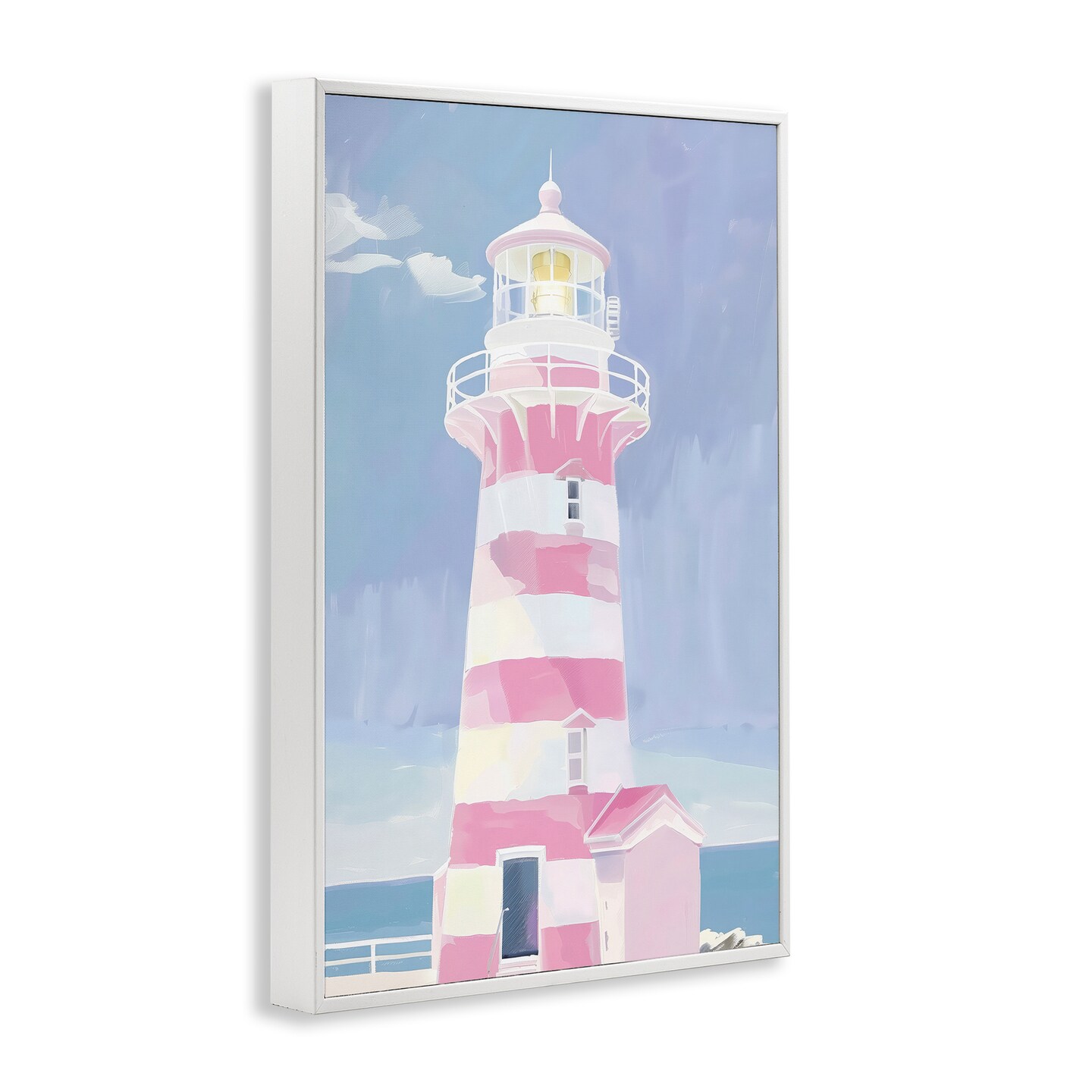 Stupell Industries Muted Coastal Lighthouse Framed Giclee Design by Arlington Prints