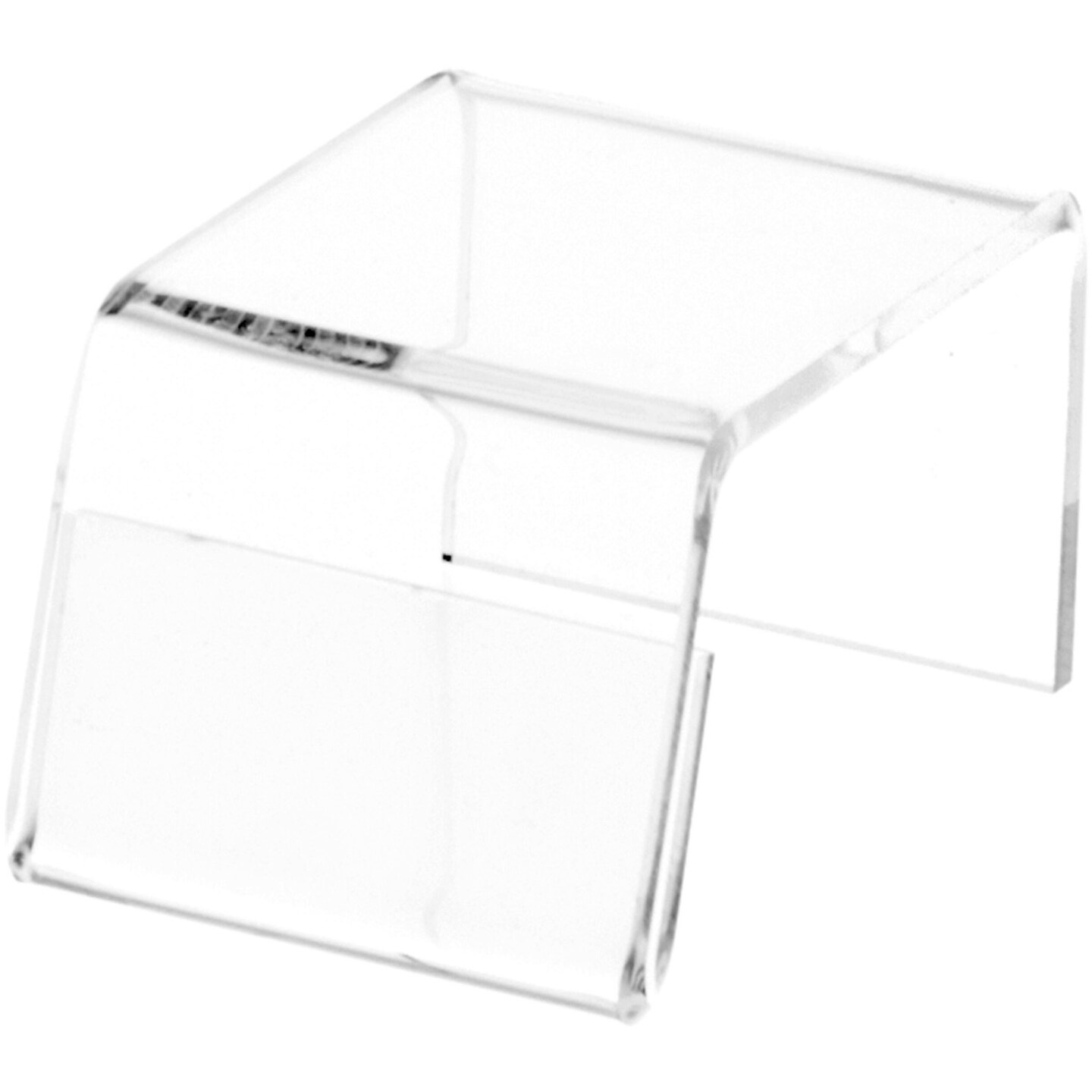 Plymor Clear Acrylic Sign-Holder Display Riser, 1.25&#x22; H x 1.75&#x22; W x 2.25&#x22; D (3/32&#x22; thick) (1&#x22; x 1.75&#x22; Sign)