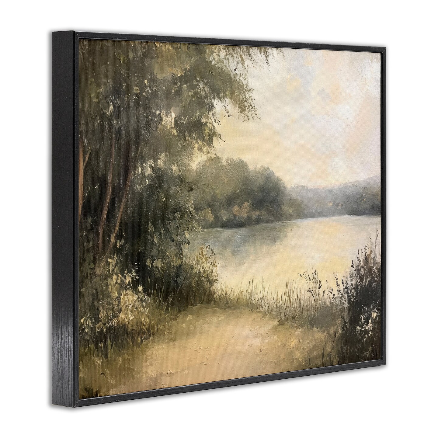 Stupell Industries Shore of Peaceful Lake Framed Giclee Design by Petal Prints Design