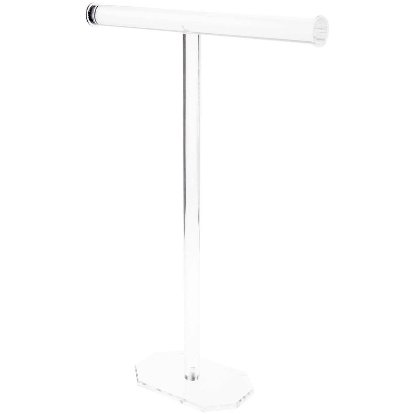 Plymor Clear Acrylic T-Bar Necklace Display Stand, 23&#x22; H x 16&#x22; W x 5&#x22; D