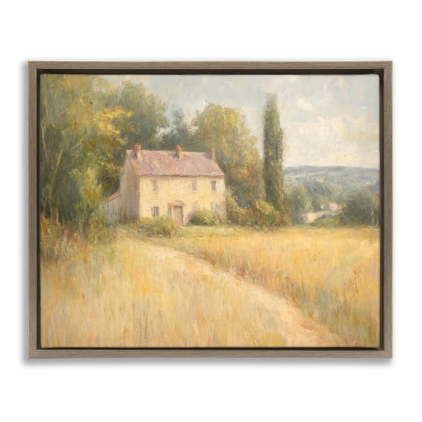 Stupell Industries Hide Away Cottage House Floating Frame Design by Petal Prints Design