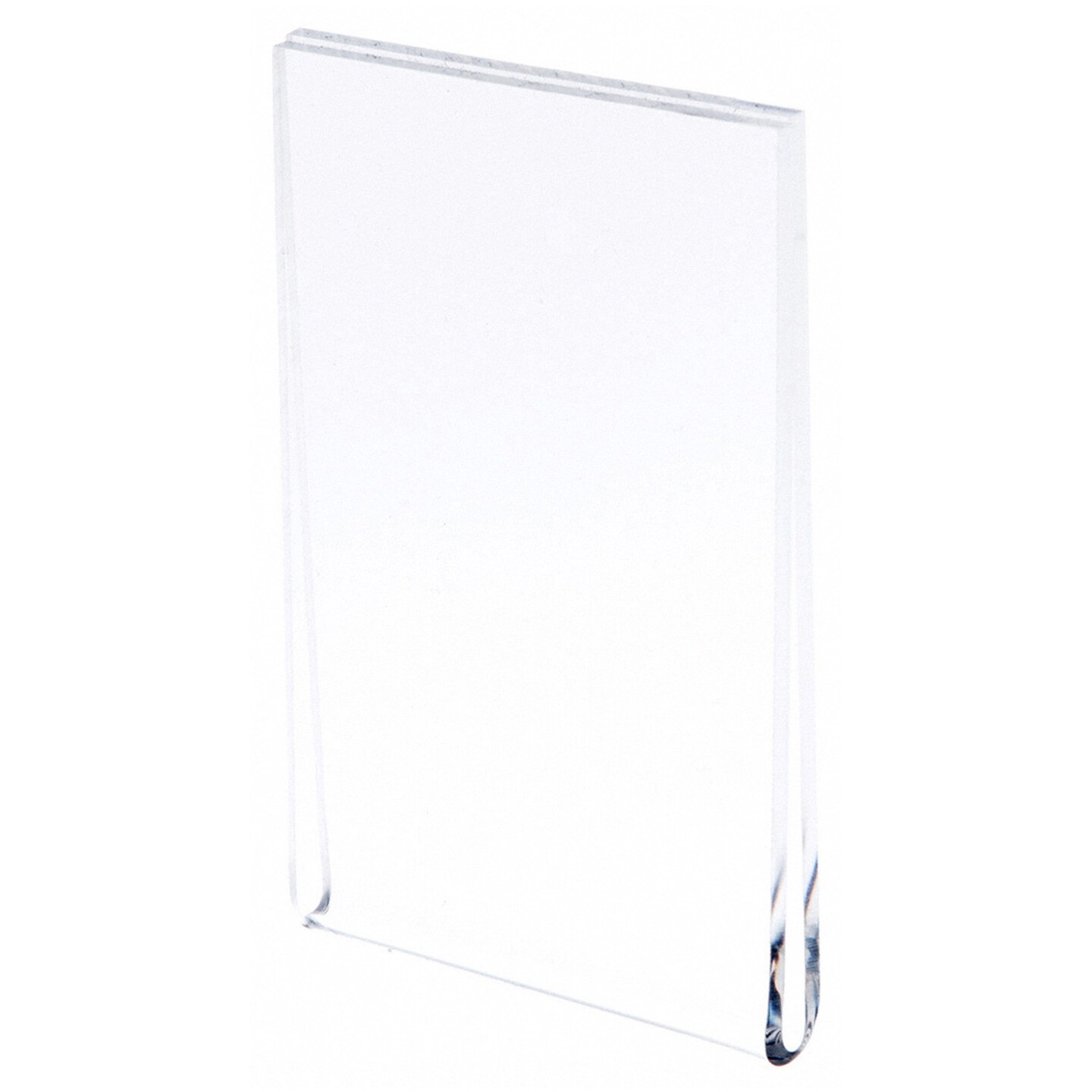 Plymor Clear Acrylic Folder-Style Sign Display Holder / Business Card Holder, 2.5" W x 3.5" H