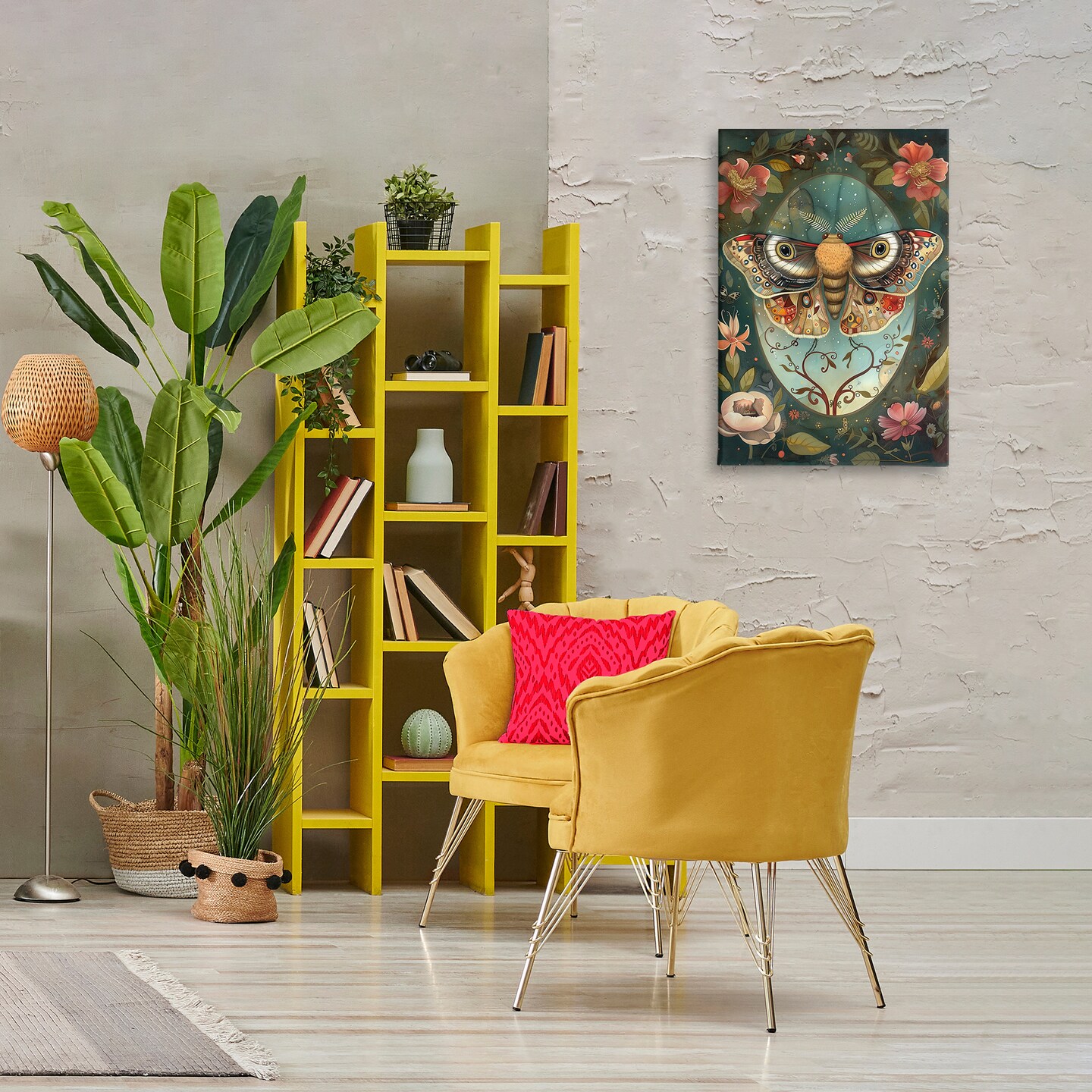 Stupell Industries Ornate Botanicals & Moth Canvas Design by The Dutch Lady