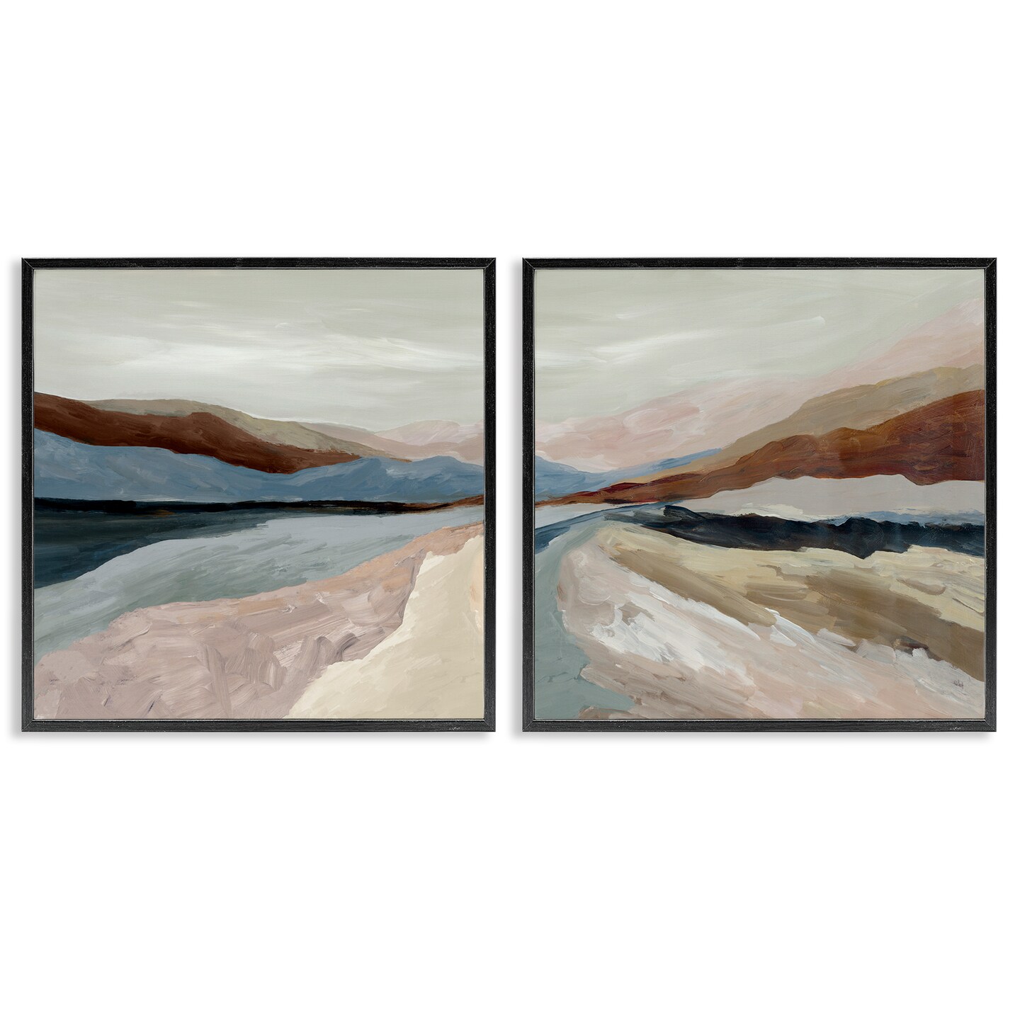 Stupell Industries Neutral Harmonious Landscapes 2pc Framed Giclee Set, design by Jacob Q