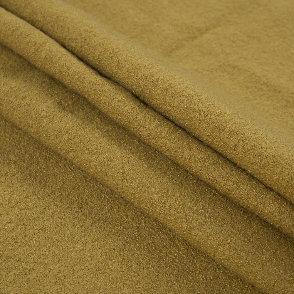 1 Yard Boiled Wool Coating Fabric - Golden Olive - Ketil Collection