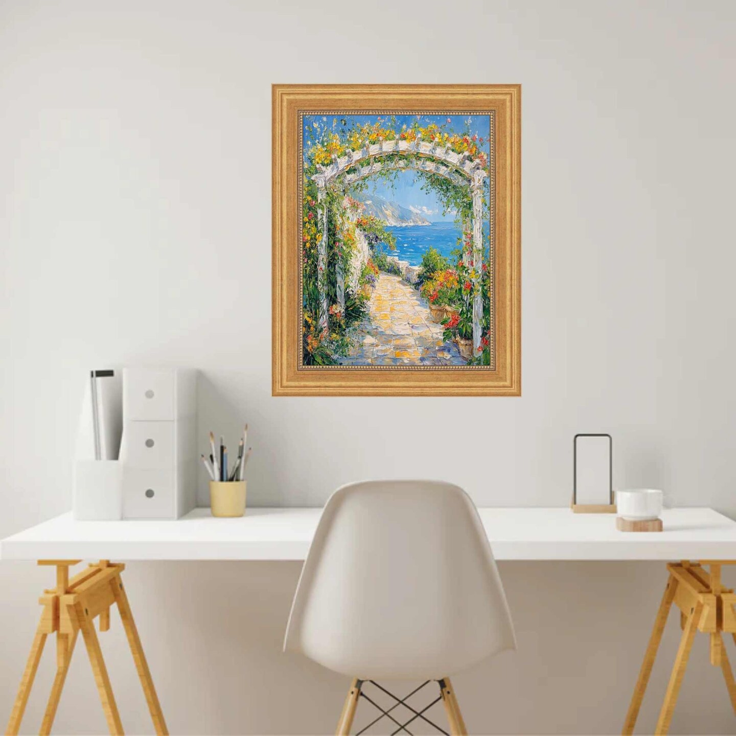 Vintage Scoop Antique Gold Bead Picture Frame 20x28 frame