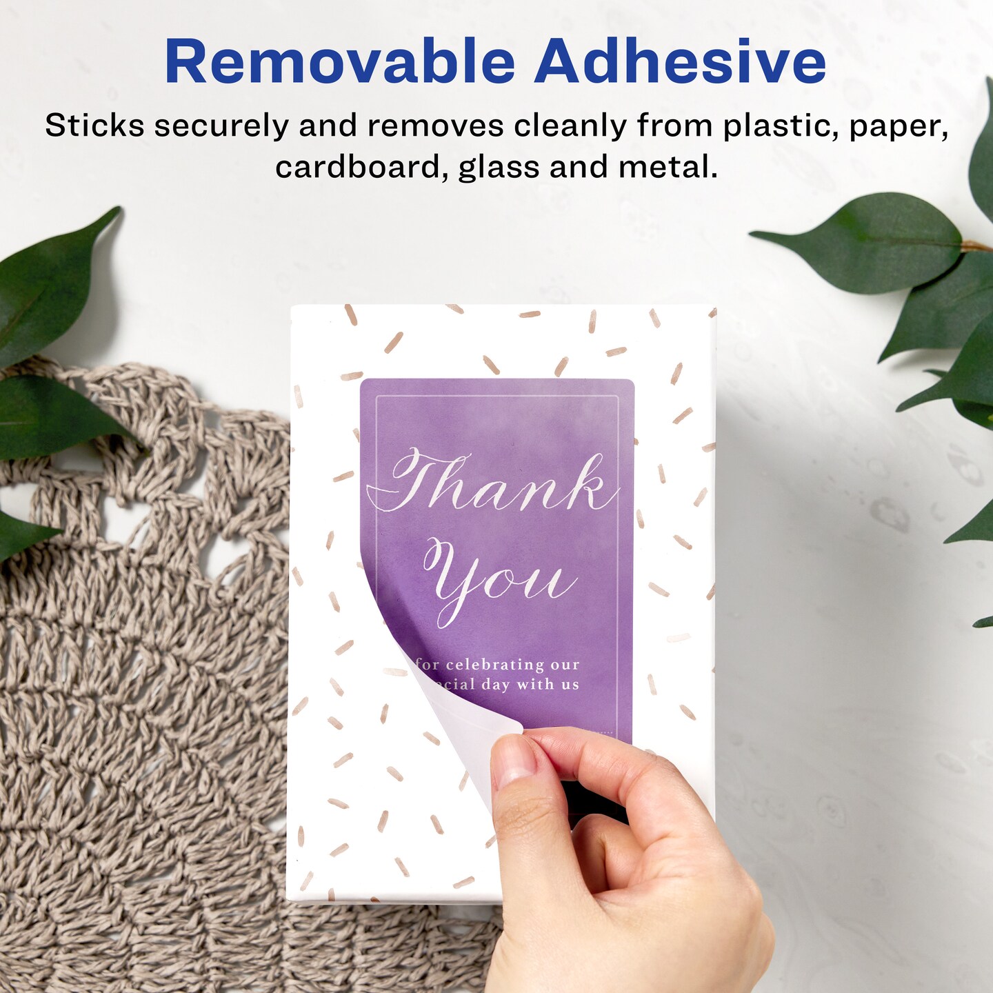 Avery Matte White Removable Rectangle Labels with Sure Feed Technology, Print-to-the-Edge, 4&#x22; x 3&#x22;