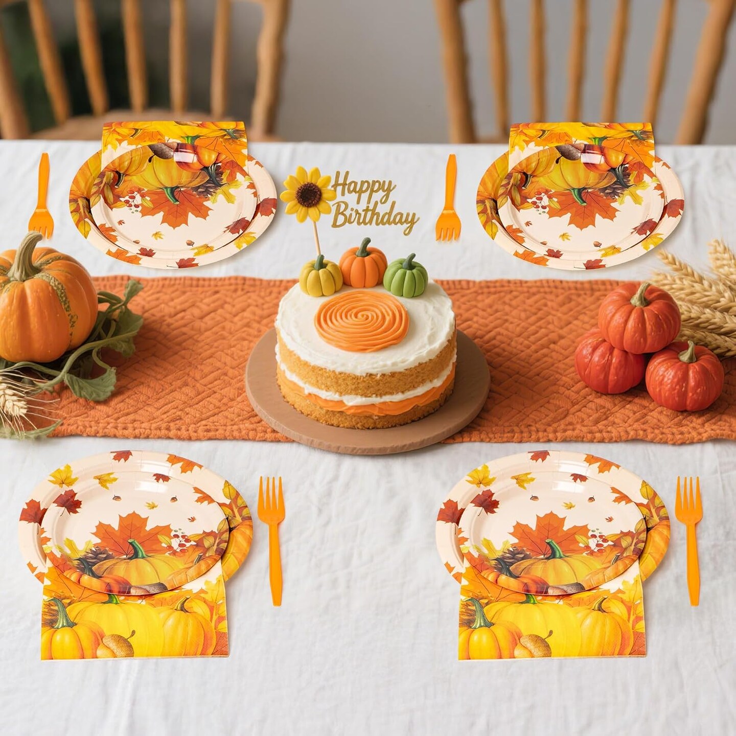 Pumpkin Maple Leaf Thanksgiving Decor (colorful)
