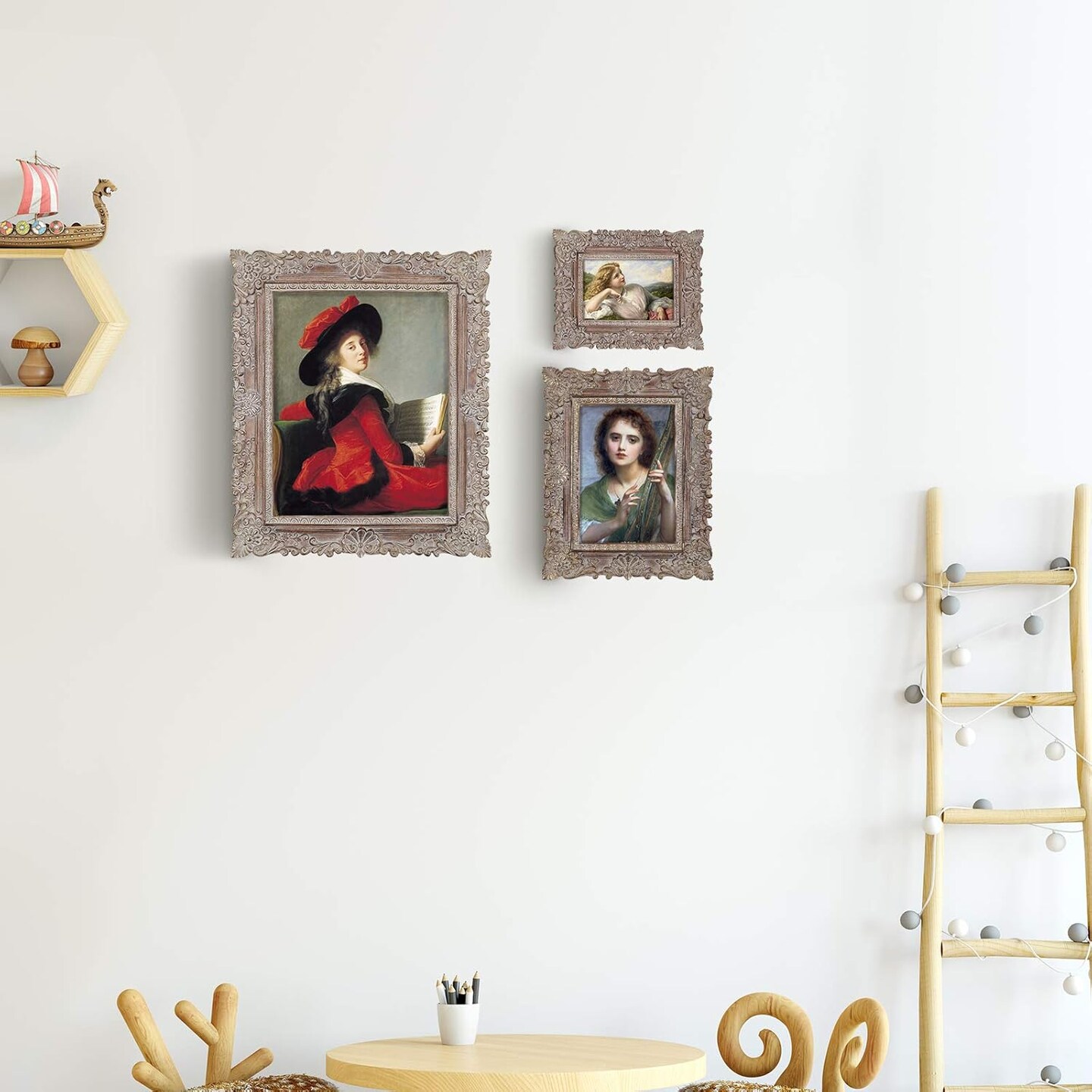 Picture Frames 5x7 Antique Style Photo Frame with Glass Front(Walnut & Gold)10.2"L x 8.1"W