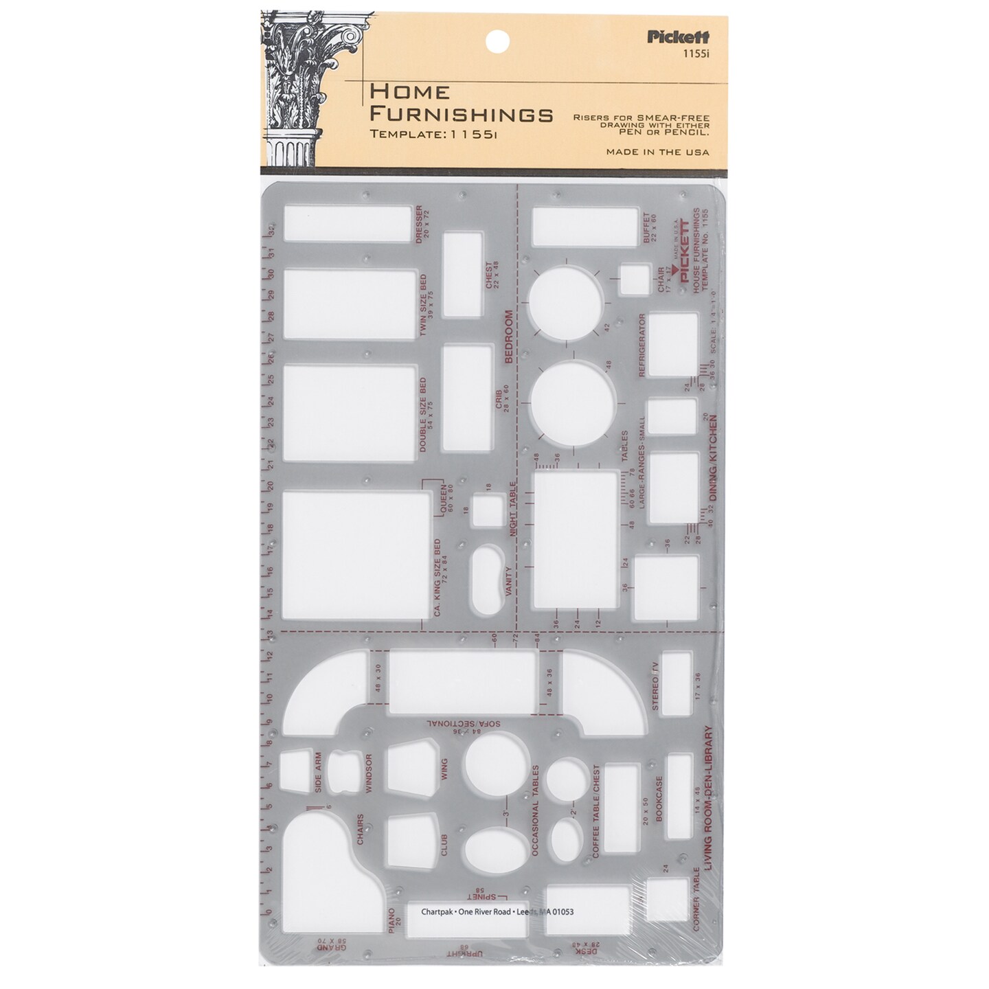 Pickett Home Furnishings Interior Design Template, 1/4" Scale