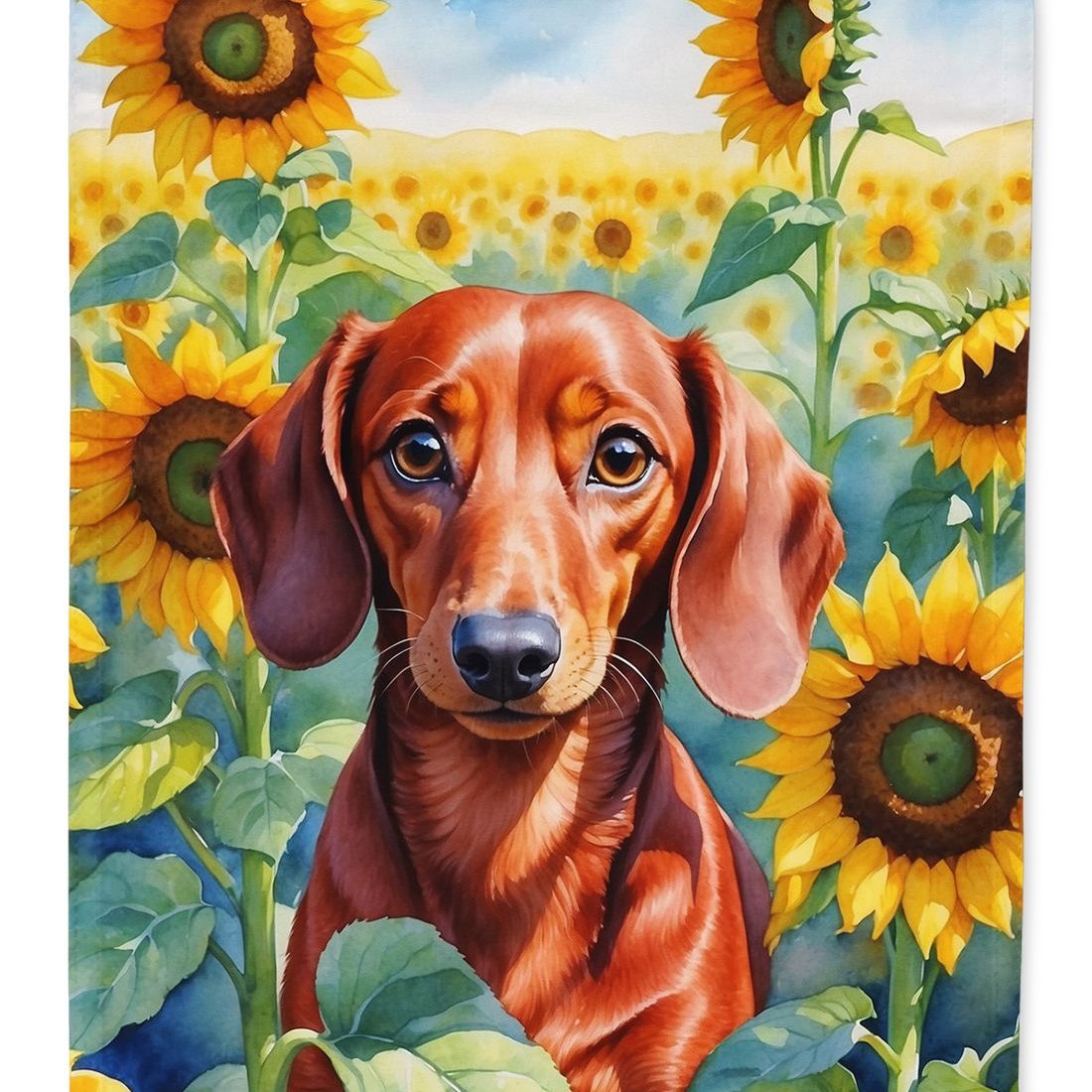 Edge Collections - 11 1/4" X 15 1/2" - Multicolor - Garden Dachshund In Sunflowers Garden Flag - 1 Piece