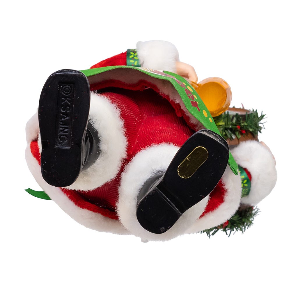 Kurt Adler 10.5-Inch Fabrich&#xE9; Beer Santa with Barrel