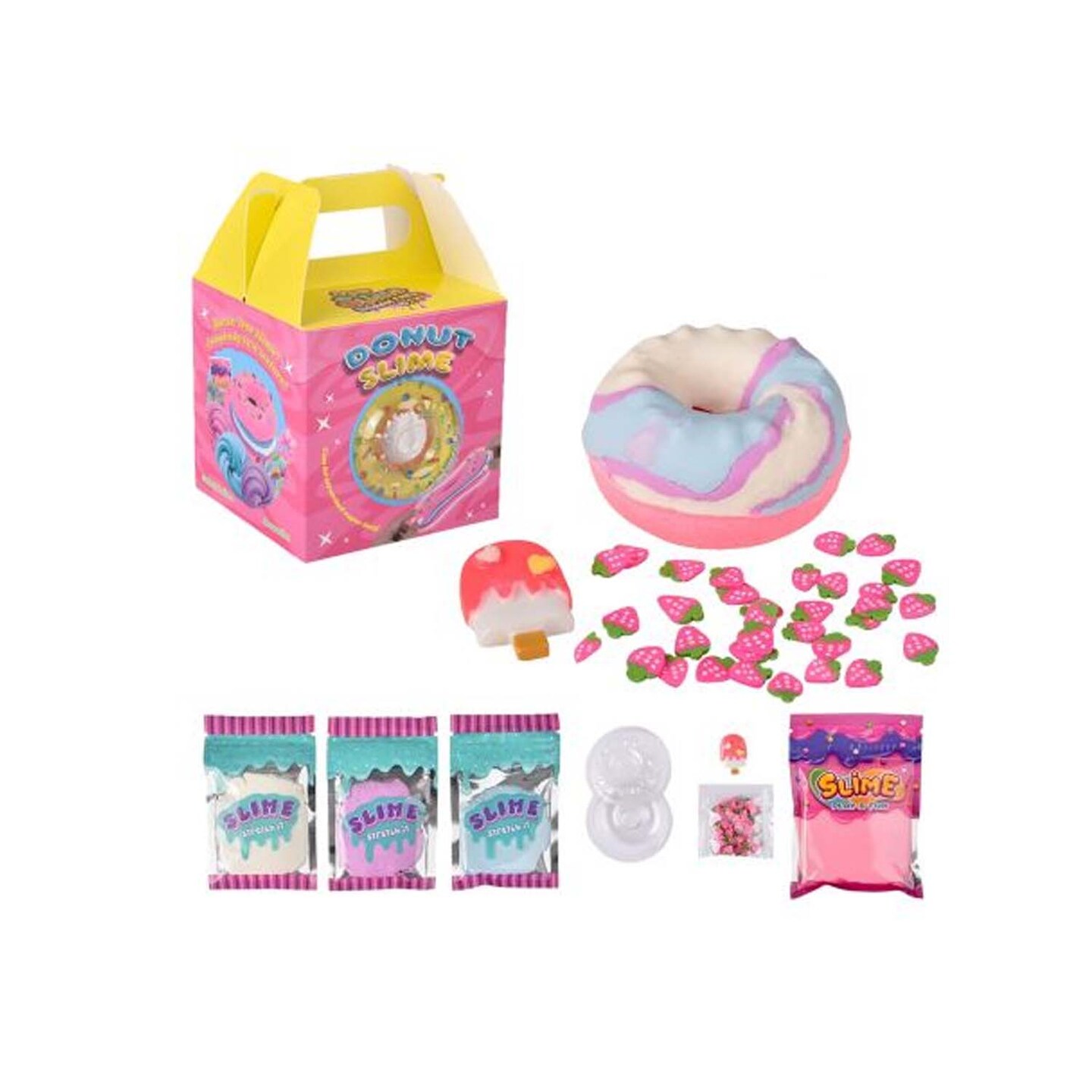 Donut Clay Slime Kit – 5.5 Inch Package with Colors, Molds & Charms