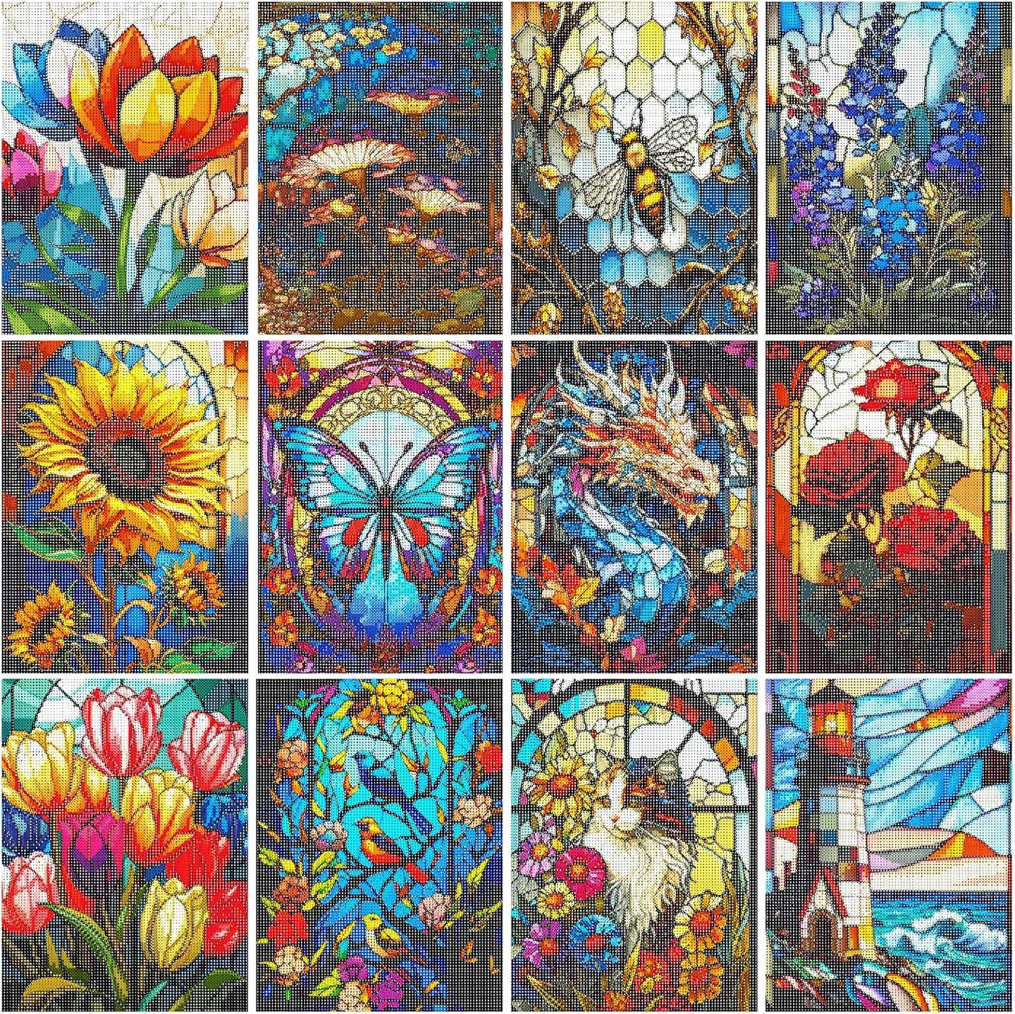 12 Pack Diamond Painting Kits for Adults (TYPE1) 10 x 5 x 12 inches