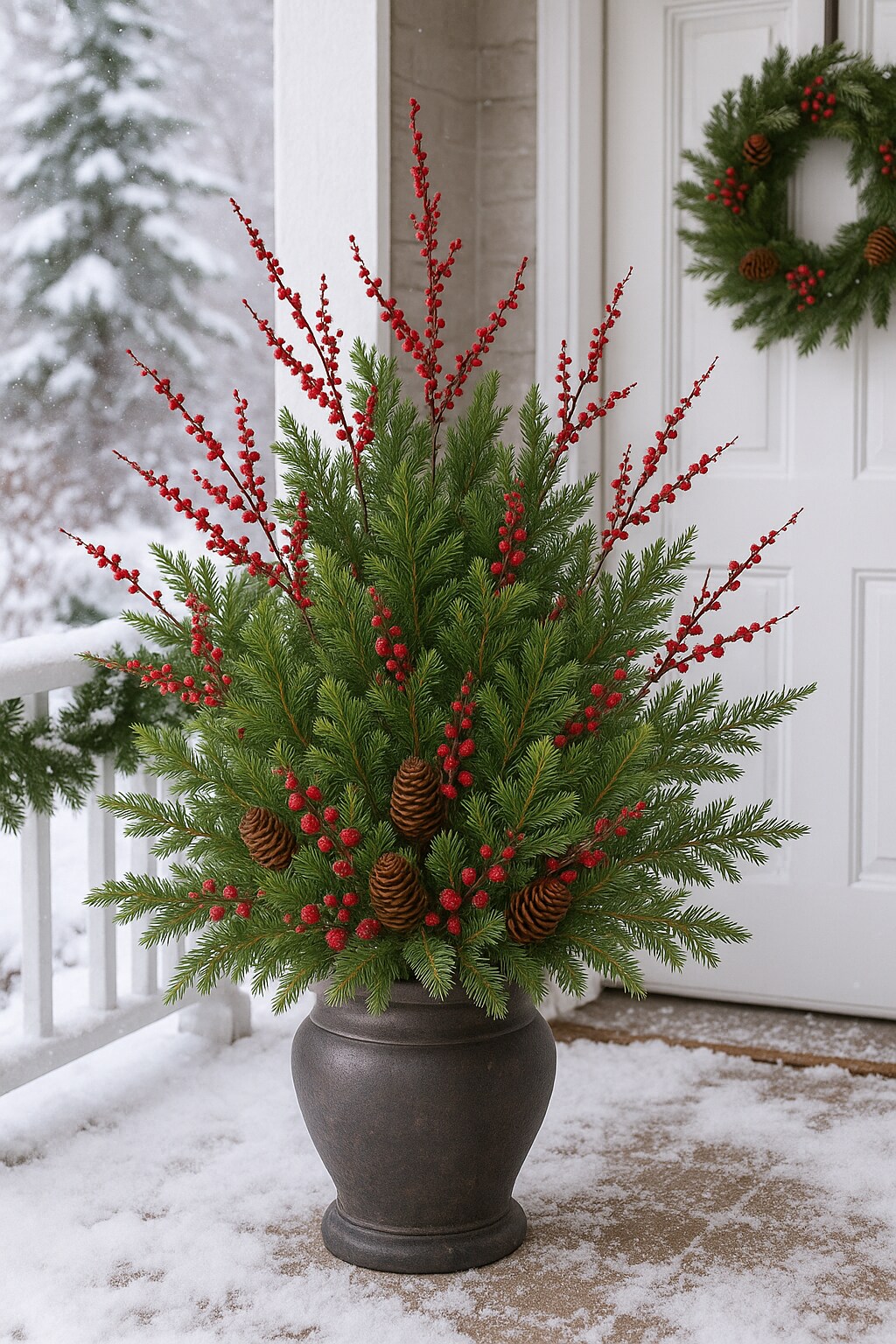 12PC Artificial 20" Cypress Pine Spray with Berries & Cones