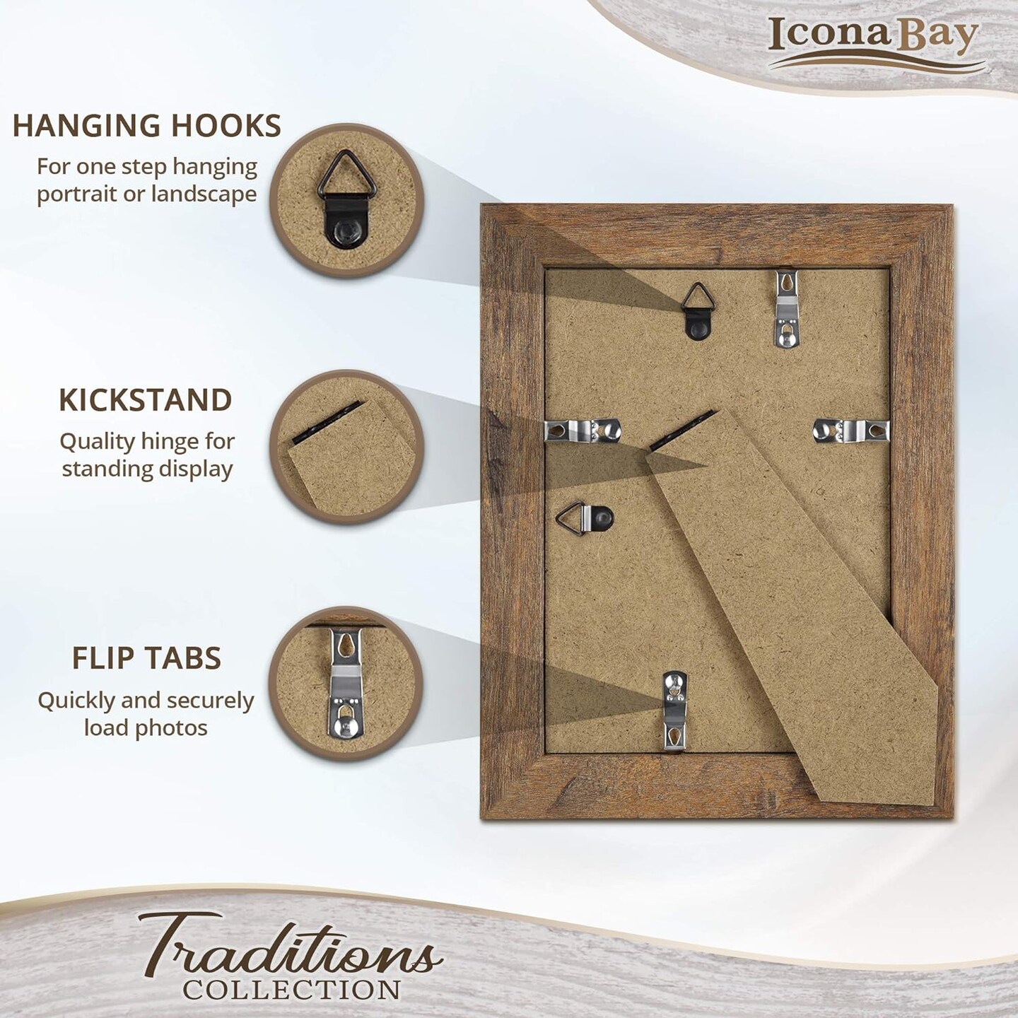 5x7 Chestnut Brown Picture Frame(Chestnut Brown)8.77"L x 6.77"W