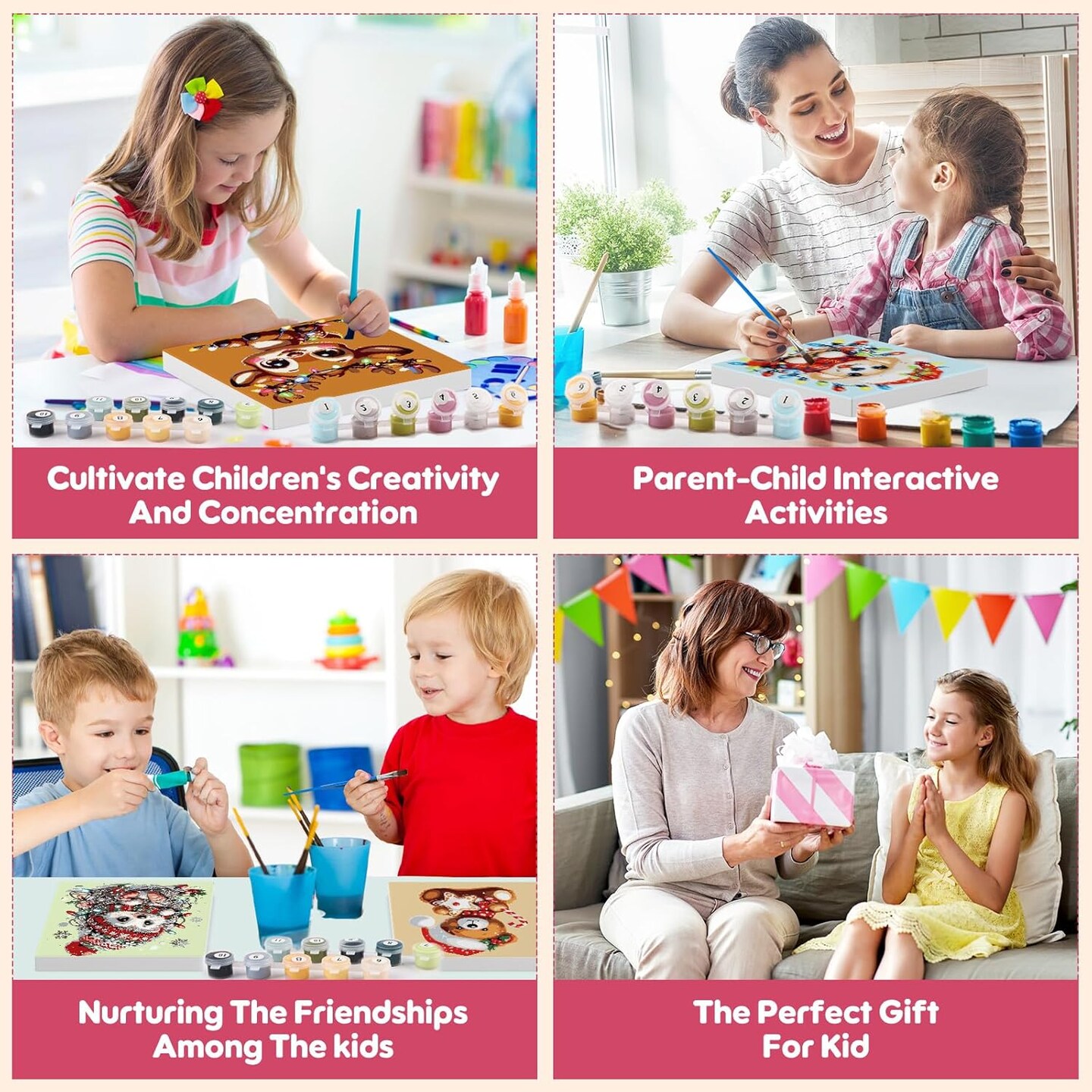 Christmas Cartoon Paint by Number Kits for Kids Adults Beginners(Cartoon2)7.87 x 7.87 x 2.83 inches